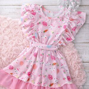 Pleated Easter Dress w/ Matching Bow